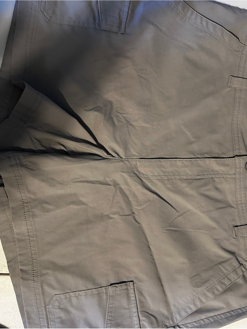 Eddie Bauer Solid Charcoal Gray Shorts